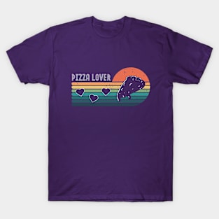 Pizza Lover Retro Sunset T-Shirt